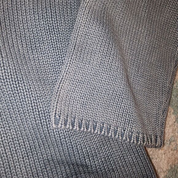 TYLER BOE Sz L Gray Blue Back Zipper Hem Detail Lagenlook Knit Pullover Sweater - Picture 3 of 9